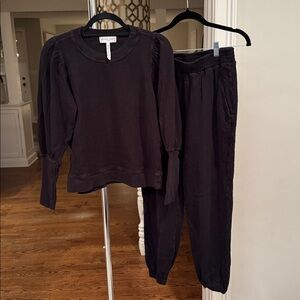 Apiece Apart Black 100% Organic Cotton Sweat Set Size Small